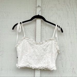 adjustable lace crop top